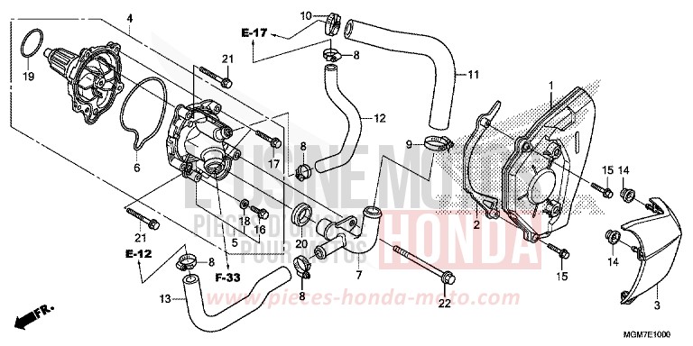 WASSERPUMPE von Hornet ABS MAT CYNOS GRAY METALLIC (NH312) von 2013